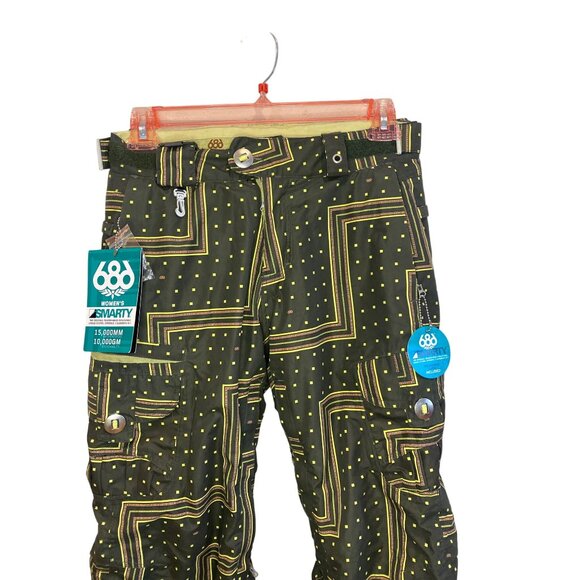 NWT 686 Smarty Original Cargo Ski Pants Zig Zag W's S Removeable Liner Olive - Picture 2 of 16